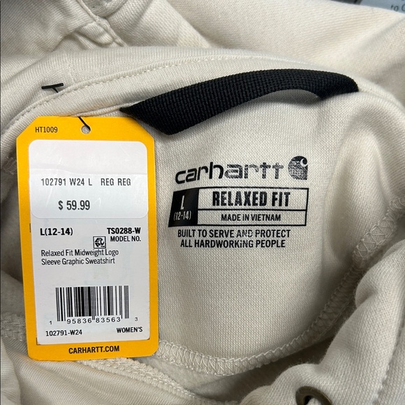 Carhartt Off-White Hoodie with Brown Details - Picture 2 of 5